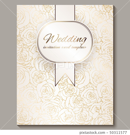 Luxury gold vintage wedding invitation, floral Luxury gold vintage wedding invitation, floral 50311577