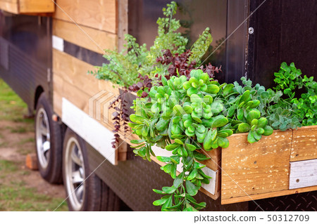 Timber Planter Box On A Truck 50312709