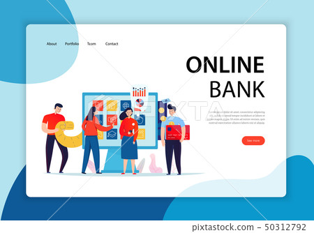 Online Banking Concept Banner Stock Illustration 50312792 Pixta