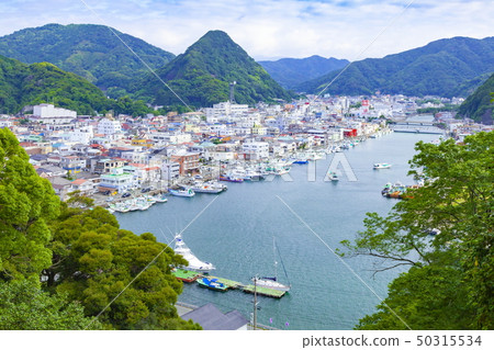 Shimoda Fuji and Shimoda Port seen from Shimoda Park, Shimoda City Shizuoka Prefecture 50315534