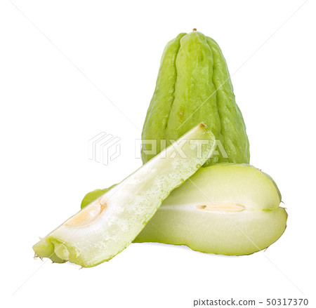 Chayote on white background Chayote on white background 50317370