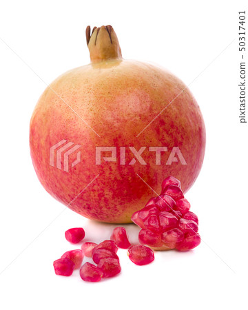 Ripe pomegranate fruit isolated on white 50317401