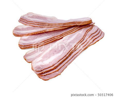 ham slices isolated on white background ham slices isolated on white background 50317406