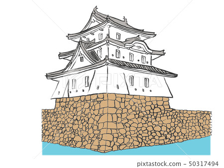 Takamatsu Castle 100 Great castle illustration 50317494