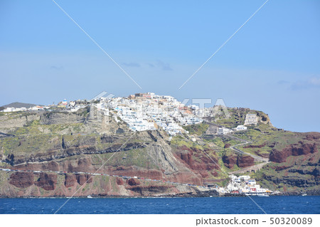 Santorini seen from ferry Greece 50320089