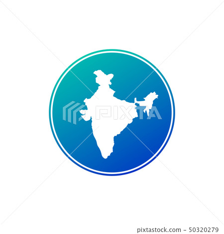 Africa Map in blue gradient circle. Vector 50320279