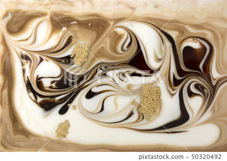 Beige marbling pattern. Golden marble liquid texture. 50320492