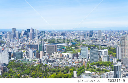 Tokyo scenery 2019 Spring fresh green blue sky Shinjuku Yotsuya area seen from Roppongi Tokyo scenery 2019 Spring fresh green blue sky Shinjuku Yotsuya area seen from Roppongi 50321549