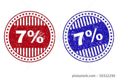 Grunge 7 Percents Textured Round Stamp Seals 50322290