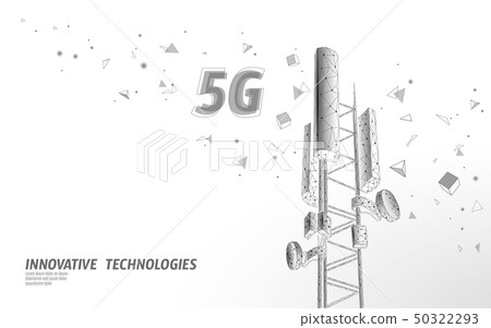 3d base station receiver. telecommunication tower 5g polygonal design global connection information 3d base station receiver. telecommunication tower 5g polygonal design global connection information 50322293