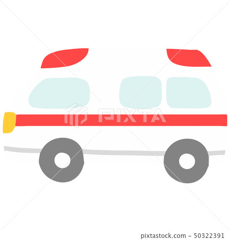 Simple and cute ambulance illustration without main line 50322391