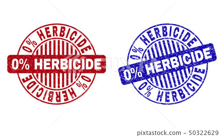 Grunge 0 Percents HERBICIDE Scratched Round Watermarks 50322629