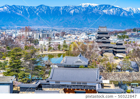 Matsumoto Castle and city area seen from Matsumoto City Office observation deck [Nagano Prefecture] 50322847
