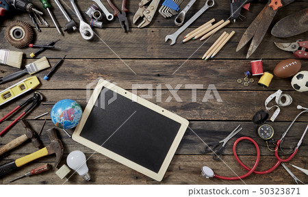 Top view tools labor day Workers 50323871