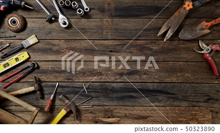 Top view tools labor day Workers 50323890