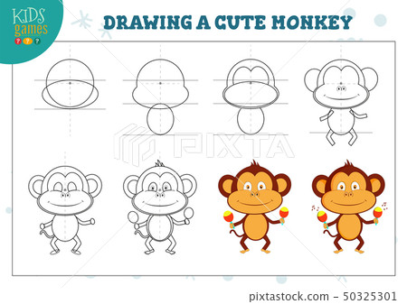 Drawing lesson for preschool kids vector illustration 50325301