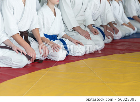 People in kimono and hakama on martial arts training People in kimono and hakama on martial arts training 50325395