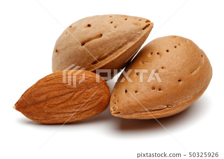 Group of almonds isolated on white 50325926