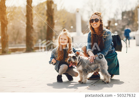 stylish mother with daughter 50327632