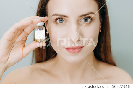 woman beautiful skin drug bottle youth liquid woman beautiful skin drug bottle youth liquid 50327946