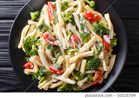 Delicious Italian pasta Casarecce with broccoli, 50328704