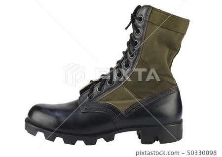 New brand US army pattern jungle boots isolated New brand US army pattern jungle boots isolated 50330098