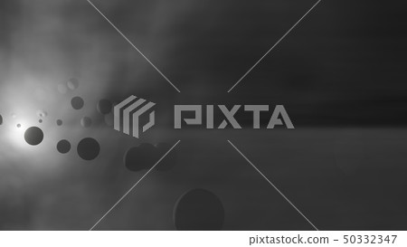 Planets and the sun in cosmic fog. 3D illustration 50332347