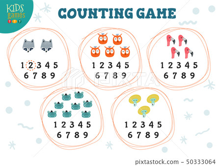 Counting game for preschool children learning... - Stock Illustration ...