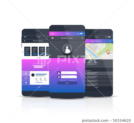 mobile phone interface template. - Stock Illustration [50334620] - PIXTA