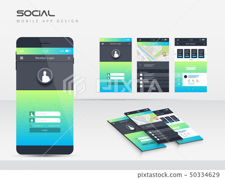 mobile phone interface template.-插圖素材 [50334629] - PIXTA圖庫