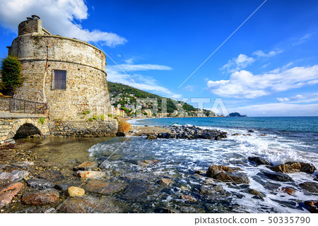 Historical Saracen tower in Alassio, Italy 50335790