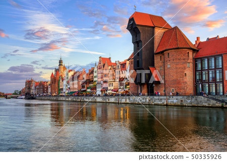 The Crane and gothic old town, Gdansk, Poland 50335926