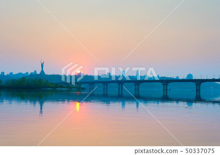 Dnipro river Paton bridge Kiev 50337075