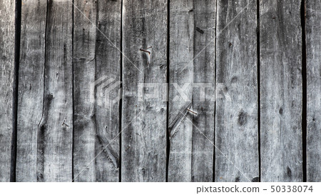 Old wooden wall. Boards with many cracks knots 50338074
