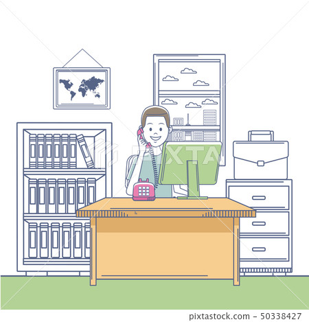 Call center agent working at office 50338427