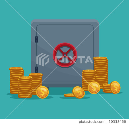 Strongbox with coins Strongbox with coins 50338466