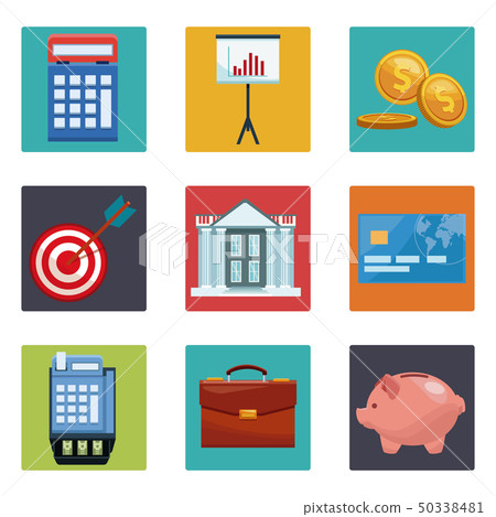 Set of money and bank icons 50338481