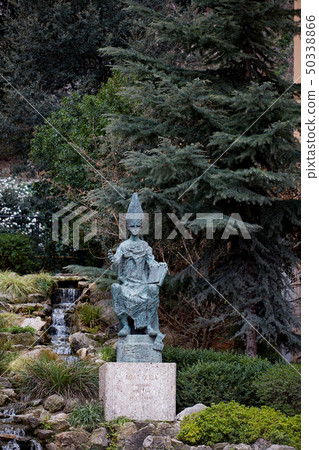 Statue abat Olibe fundator of Montserrat at the monastery the Benedictine Abbey Santa Maria de 50338866