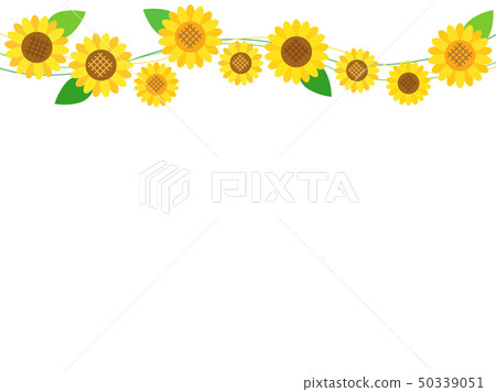 一張頂部裝飾有向日葵線條的卡片,有足夠的複制空間 一張頂部裝飾有向日葵線條的卡片,有足夠的複制空間 50339051