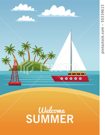 Welcome summer card Welcome summer card 50339615