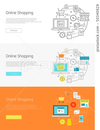 Shopping illustrated banner Shopping illustrated banner 50340929