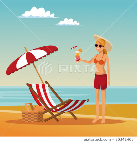 Beautiful woman at beach Beautiful woman at beach 50341403