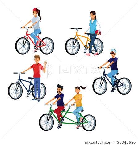 People riding bikes 50343680
