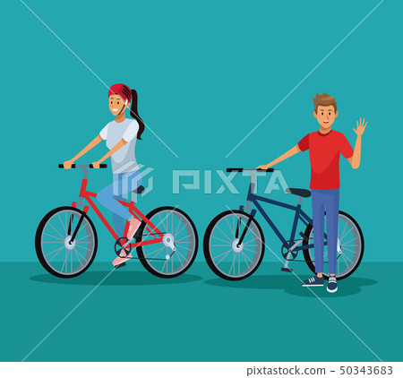 People riding bikes 50343683