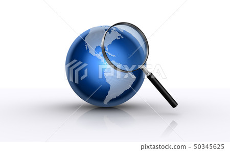 Magnifying glass and Earth (US) American edition. 50345625