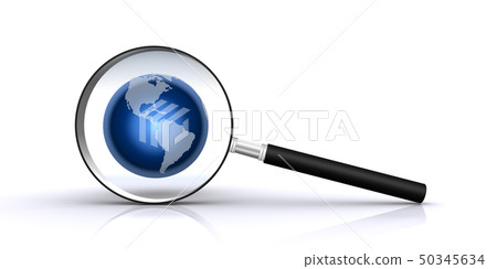 放大鏡和地球（美國）美國版。 50345634