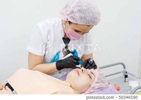 Permanent makup on face, eyelid tattoo Permanent makup on face, eyelid tattoo 50346590
