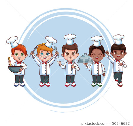Cute chef kids cartoons Cute chef kids cartoons 50346622