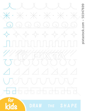 Draw the shapes, education game for children-插圖素材 [50347699] - PIXTA圖庫