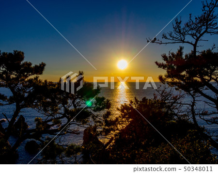 [Izu Peninsula Geopark] Evening view of Nishi Izu Koganezaki, Shizuoka Prefecture [Winter] 50348011